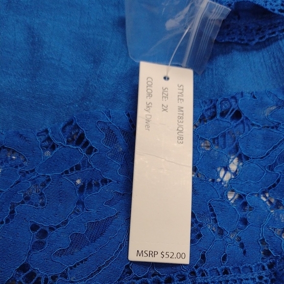 Zac & Rachel Royal Blue Lace Blouse - Picture 8 of 13